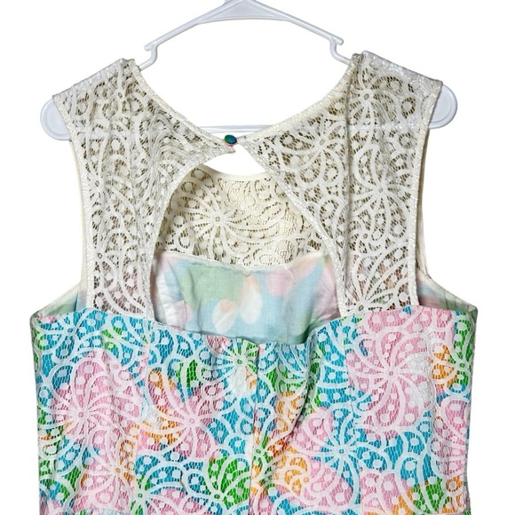 Lilly Pulitzer Morrison Lace Overlay Dress Multicolor Size 14 - Picture 5 of 9